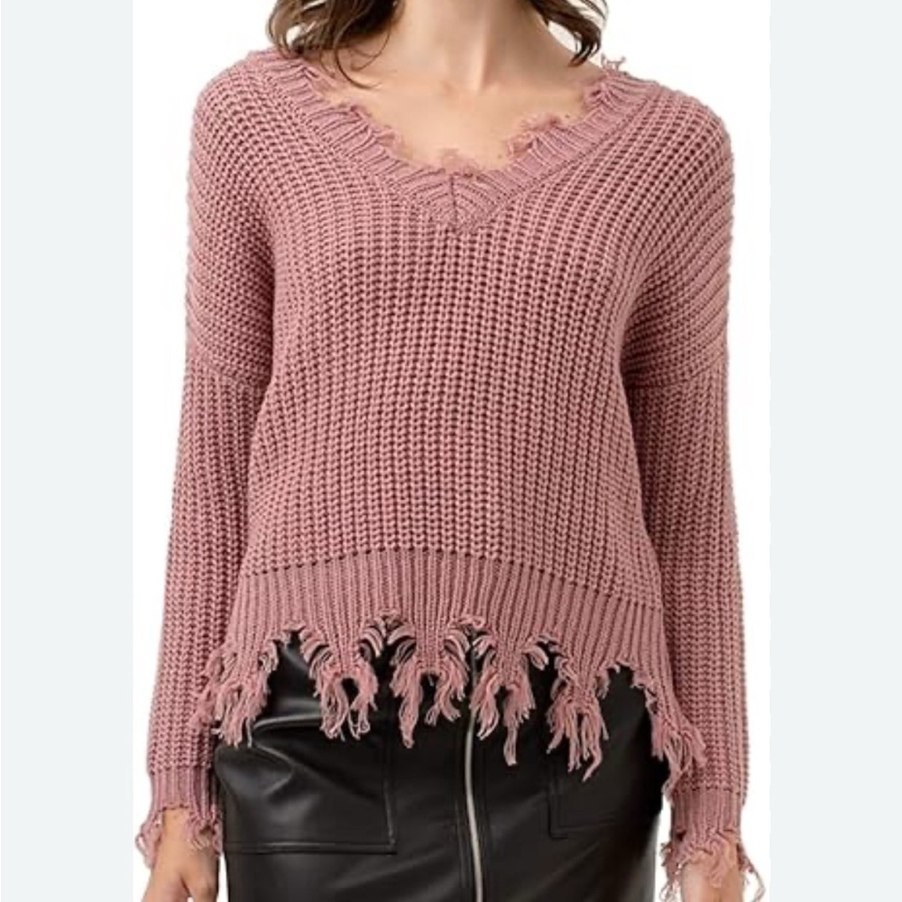 Love tree sweater beige distressed sweater size small great condition
